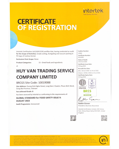 BRC CERT - HUY VAN